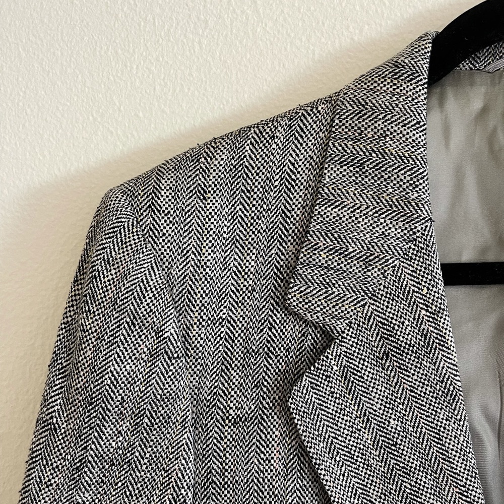 Oversized Lanvin Vintage Tweed Plaid Blazer - Picture 4 of 8